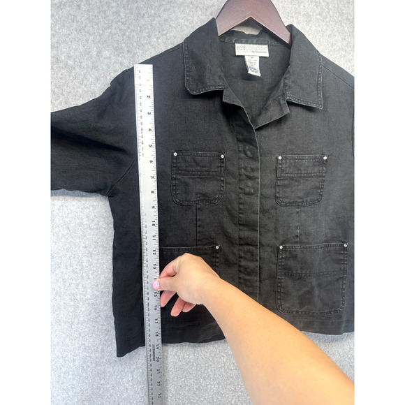 Real Comfort by Chadwicks Womens Button Up Jacket Size 8P Black Long Sleeve - Picture 8 of 10